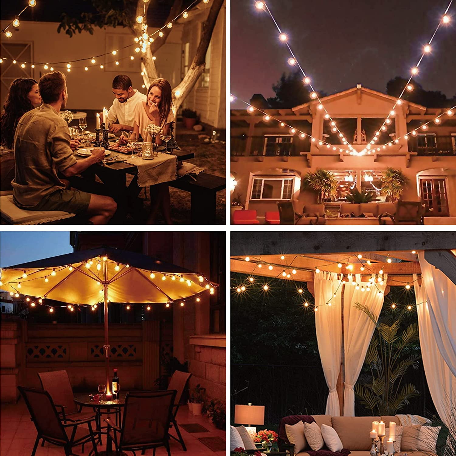 G40 LED Light Bulbs Replacement fits 1W E12 Candelabra Screw Base Sockets, Shatterproof & Waterproof Globe Bulbs for Indoor Outdoor String Light Patio Decor, 1W Per Bulb,2200K Warm White,25 Pack