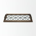 thumbnail image 3 of Mercana Ellingson Rectangular Black Metal Glass Bottom Tray, 3 of 9
