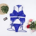 thumbnail image 2 of Gibobby Lencería mujer erótica Lenceria Sexy para Mujer Ropa Interior Sensual de una Pieza Erotica de Encaje con Cuello V Pijama Tirantes(Azul, M), 2 of 5