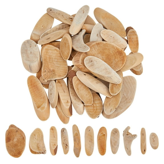 Driftwood Pieces for Crafts Frames Wreath Surf Art Beach Decor BurlyWood 2.3~11.5x1.2~3.3x0.5~2.45cm 60pcs/set