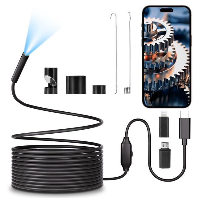 Cámara endoscópica POLEDY 1920P HD 5 m IP67 a prueba de agua Android iOS