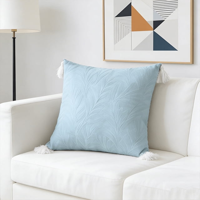 Soft Comfortable Leaf Embossed Pillow Cover Elegant Decorative Cushion Case For Sofa Bed Living Room Bedroom Office And Home Decoration