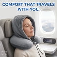 thumbnail image 2 of Sealy Infused Gel Memory Foam Hooded Travel Pillow, Gray, 2 of 8