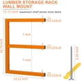 thumbnail image 2 of Lumber Rack WallMounted Lumber Storage Rack Heavy Duty Wood Storage Racks with Level System Lb Durable Garage Wood Organizer Orange Lumber Metal Racks for Indoor and Outdoor (, 2 of 7