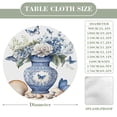 thumbnail image 3 of Blue Floral Vase Set Round Table Cover Kitchen Printed Waterproof Tablecloth Elastic Edged Tablecloth Fits Party Wedding Indoor Outdoor Tables, 3 of 8