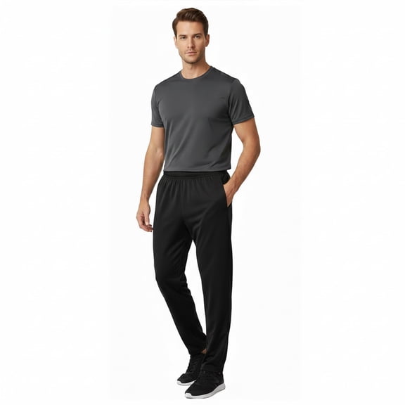 Men's Athletic Joggers, Lightweight Workout Sweatpants Tapered Track Pants with Deep Zipper Pockets for Running, Gym, Training, Casual