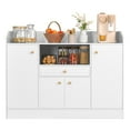 thumbnail image 4 of Piweml Sideboard Buffet Cabinet with Drawer, Modern Farmhouse Coffee Bar Station Table, Kitchen Storage Cabinet with Doors and Open Shelf Multipurpose Kitchen Sideboard for Dining Room, Livingroom, 4 of 9