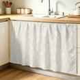 thumbnail image 2 of Pearl White Line Floral Cabinet Curtains for Kitchen 32"W x 55"L, Romantic Wildflowers Leaves Pantry Curtain Skirt Magic Tape Short Curtains Decor Privacy Panel for Utility Closet Bathroom, 2 of 9