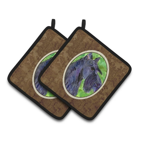 Carolines Treasures SS8792PTHD Scottish Terrier Pair of Pot Holders, 7.5HX7.5W, multicolor