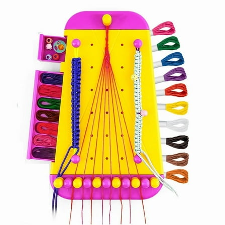 Friendship Bracelet Jewelry Making Kit for Girl Arts and Crafts Bracelets String Maker Kit Pretend Play Toy Gift Yellow