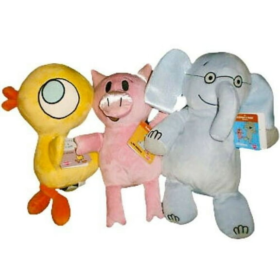 Kohl's Lot 3 Plush Dolls Gerald Elephant Piggie Piggy Pig Duckling Ducky 12” New