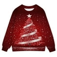 thumbnail image 5 of Zanarzt Chandail de Base à Manches Longues pour Filles, Chandail pour Filles à Manches Longues d'Automne et d'Hiver, Haut de Noël à Col Rond, Chandail pour Enfants Rouge Brique, 3-4 Ans, 5 of 5