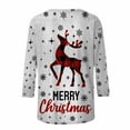 thumbnail image 4 of Xmyrz Womens T Shirts Loose Fit Plus Size Lovely Christmas Print Three Quarter Sleeve Suitable Round Neck Casual Tops Casual Blouses, 4 of 5