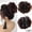 Dark Brown, variant on Messy Bun Hair Piece with Claw Clip, Wavy Curly Hair Bun Extension for Women, Synthetic Tousled Updo Hairpiece for Daily Wear and Parties