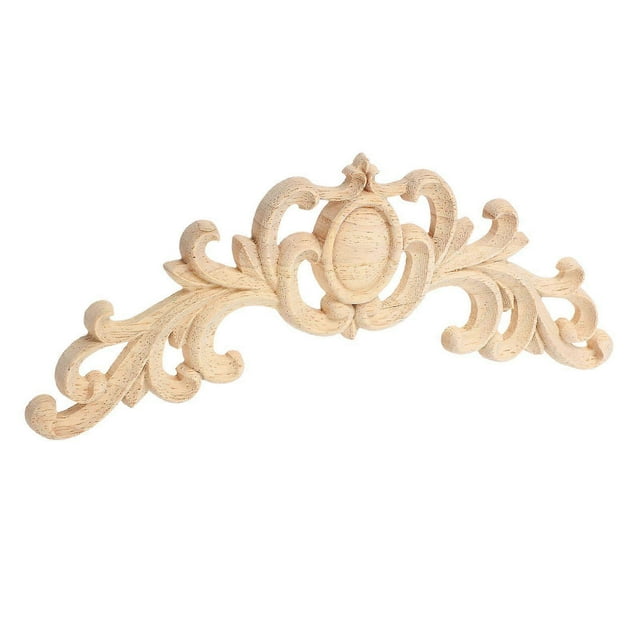 Unpainted Wooden Carved Appliques for Furniture Decoration for Bed Door Cabinet Wardrobe European Style Wood Carving Decals