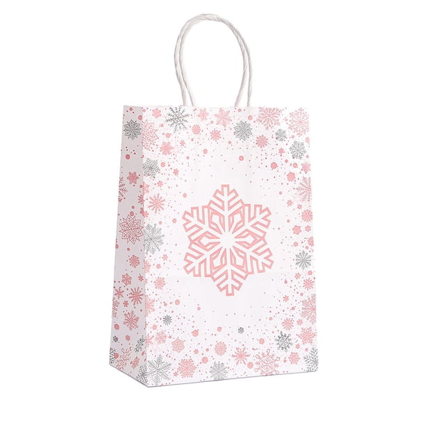 Bolsa De Regalo Con Motivos Navideños Bolsa De Papel Kraft Con Estampado Invernal Para Enviar A Tu Novia Bufanda, Guantes Y Bolsa
