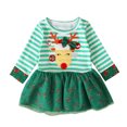 thumbnail image 3 of LNMQLPDBS Christmas Dress 5t Baby Girl Christmas Dresses 12-18 Months Girls Green Christmas Black Long Sleeve Dress Puffy Dress Baby Outfits Clothes, Green 2-3 Years, 3 of 9