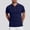 Navy, variant on Men's Casual Cotton Polo Shirt Summer Short Sleeve Crew Neck Solid Color Collar Pullover Tops White