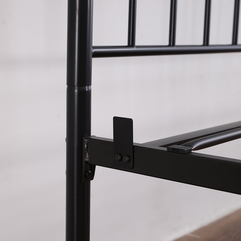 Lowestbest Single-Layer Curved Frame Bed Head and Foot Center Raised Vertical Pipe with Ball Decoration, Full Iron Bed (Black) Lowestbest Single-Layer Curved Frame Bed Head and Foot Center Raised Vertical Pipe with Ball Decoration, Full Iron Bed (Black)