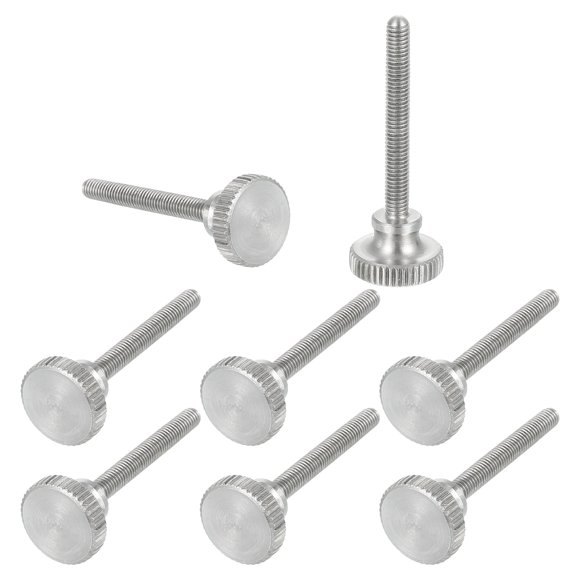 Uxcell M3x30mm Knurled Thumb Screws, 304 Stainless Steel Diamond Head Thumb Screws Metric Knurled Head Bolts with Shoulder Grip Knobs Hand Tighten Thread Fasteners, 11mm Dia. 8 Pcs