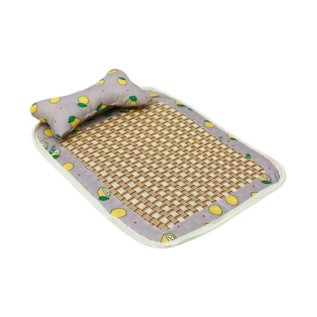 Mom's Best Esterilla refrescante de ratán para gatos y perros, transpirable y con almohada, lavable, 40 x 30 cm