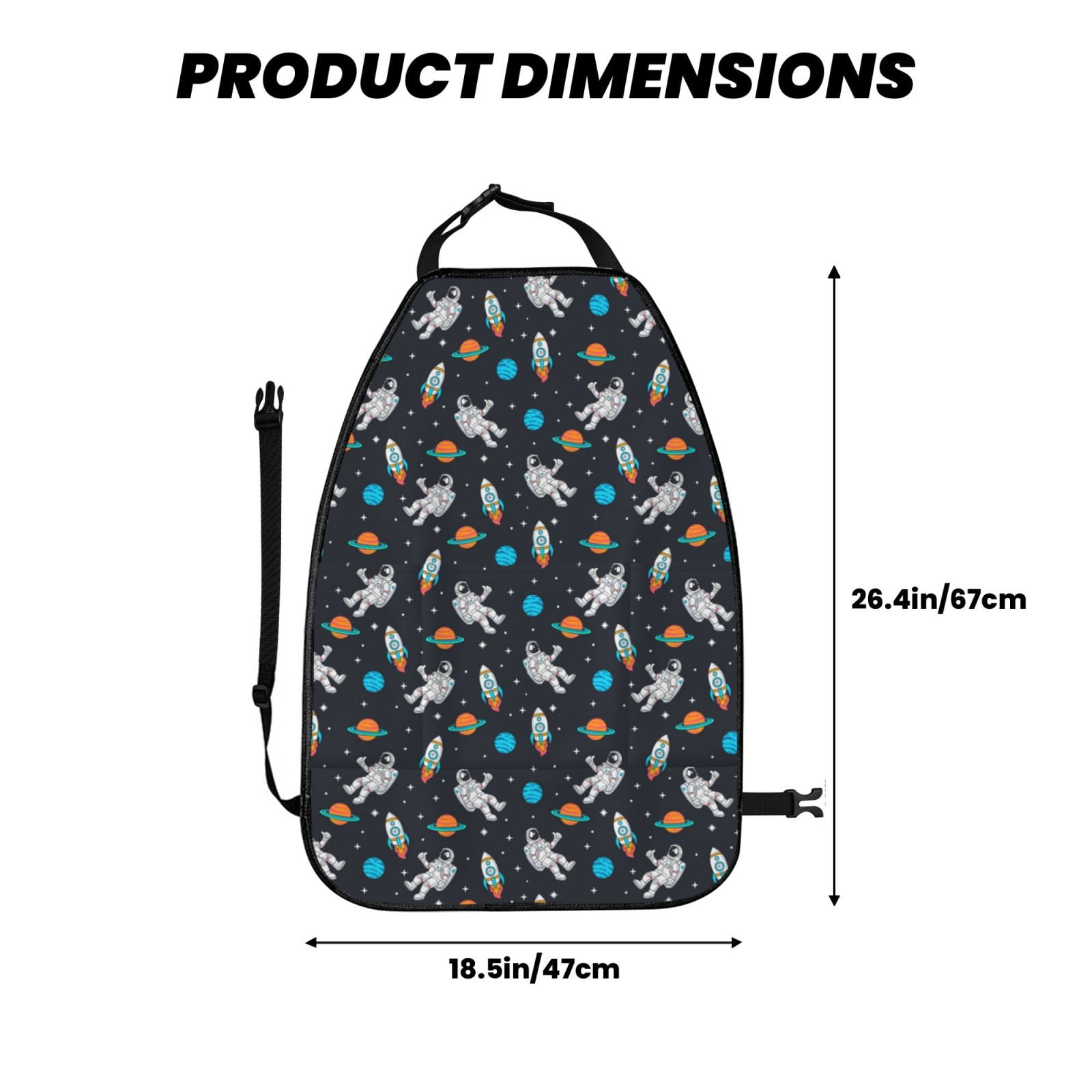 Xecao Space Pattern Car Seat Back Protector 2 Pack Large Capacity Pocket, Kick Mats Back Seat Protector