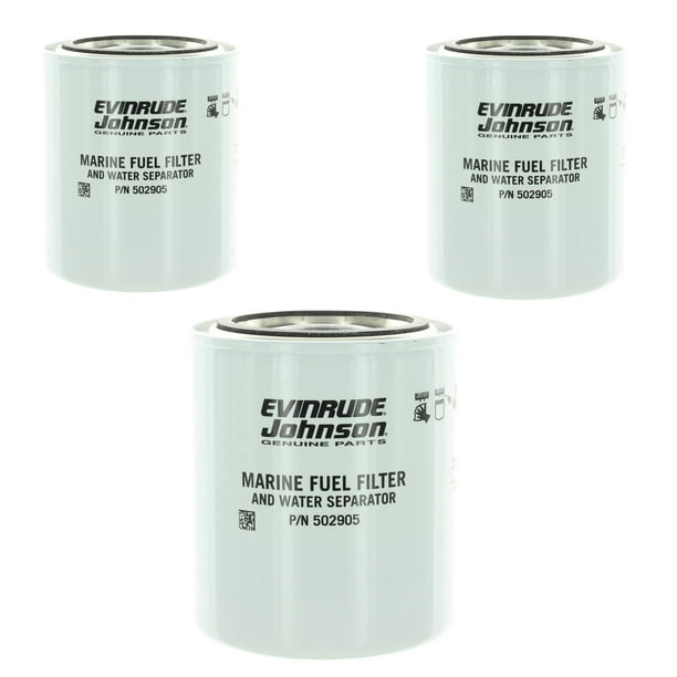 Johnson Evinrude OMC New OEM Water Separating Fuel Filter, Pack Of 3