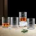 thumbnail image 5 of Hand Blown Etched Whiskey Glasses,Old Fashioned Tumblers with Stripes Dots Pattern,Clear Carved Rocks Glasses,Scotch Bourbon Glassware for Party Anniversary,13.5 oz,Set of 4,Dishwasher Safe, 5 of 7