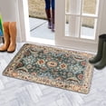 thumbnail image 5 of Boho Blue Carpet Door Mat Welcome Door Mat for Front Door, Home Entrance, Yard, Floor, Patio, Non Slip Spring Summer Welcome Mat Indoor Outdoor Doormat 30"*17", 5 of 6