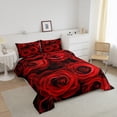 thumbnail image 2 of Red Rose Comforter Set Full Size, Ombre Red Black Floral Bedding Set for Girls Women Kids Teens Adult, Botanical Blossom Down Comforter, Valentine's Day Gift Duvet Insert with 2 Pillow Cases, 3Pcs, 2 of 6