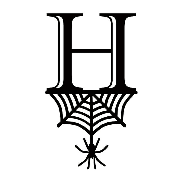 Xihbxyly Etiqueta Colgante de Halloween de 26 Letras, Diseño de Telaraña, Colgante con Nombre Personalizado, de Hierro, Decoración Navideña Multiusos, Ideal para Halloween, Navidad, Habitaciones y Of