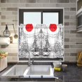 thumbnail image 4 of Yayeee Kitchen Curtains Tier Pair Light Filtering 27"x36" Rod Pocket Short Cafe Window Panel, White Streets, 4 of 7