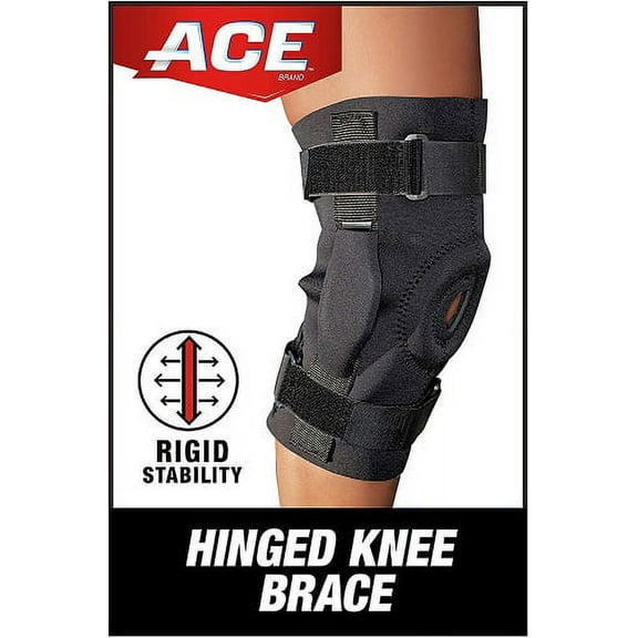 ACE Hinged Knee Brace,, One Size Fits Most, Black (209600)