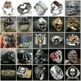 thumbnail image 2 of GKNET Heavy Stainless Steel Gothic Punk Biker Rings Fashion Mens Skull Delicate Jewelry Sz 6-13-#11-8, 2 of 9