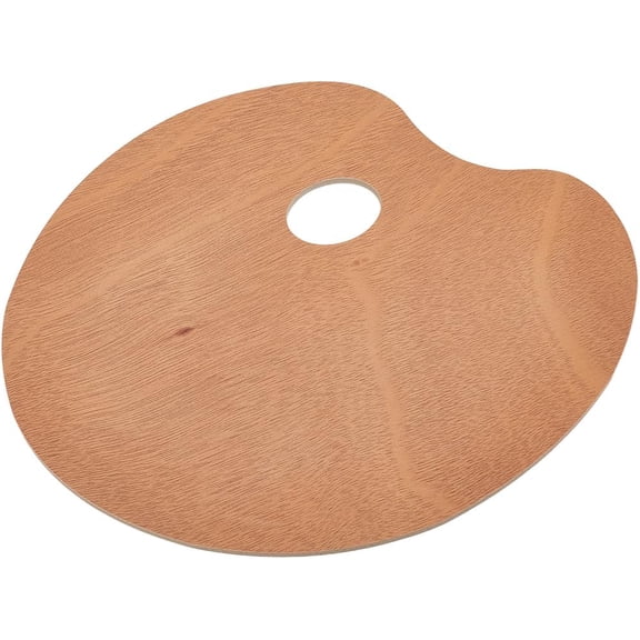 Wood Painting Palette 11.7 x 9.8 inch Wooden Artist Oil Paint Palette with Thumb Hole Paint Color Mixing Tray Art Pallet