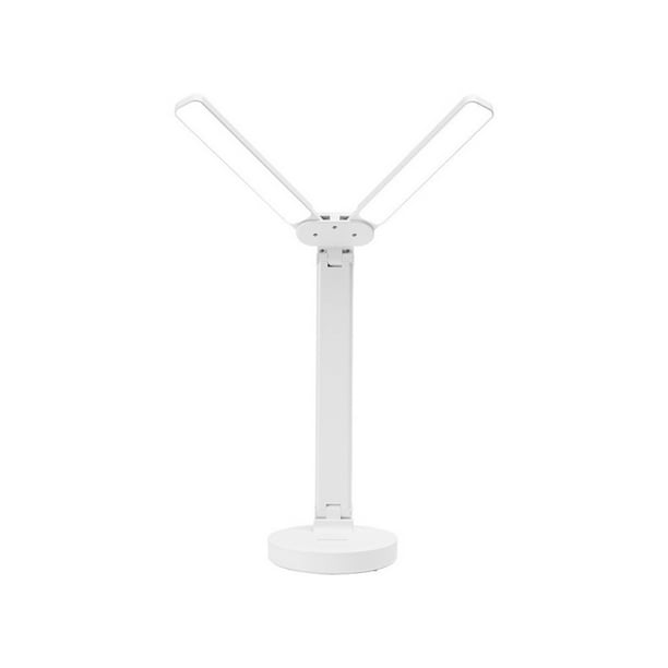 LED DoubleHead USB Desk Lamp Eye Caring Double Swing Arm Table Lamps for Desk Headboard Video