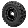 Golf Cart Wheels and Tires - 10" Black Steel - Set of 4