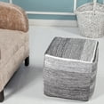 thumbnail image 3 of LR Home Medium Striped Indoor Square Pouf, Gray, 16" x 16" x 16", 3 of 9
