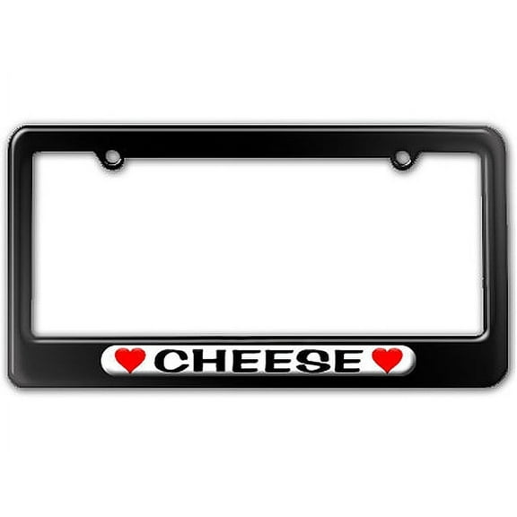 Cheese Love with Hearts License Plate Frame