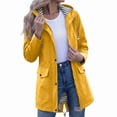 thumbnail image 7 of Otvok Women's Rain Jacket,Womens Casual Long Sleeve Waterproof Drawstring Hooded Jacket with Pockets, 7 of 7