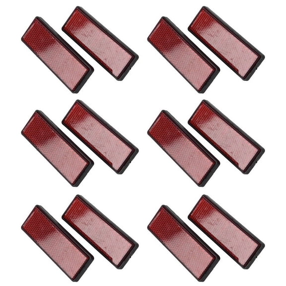12x Rectangle Red Reflectors Universal for Motorcycles ATV Bikes Dirt Bikes