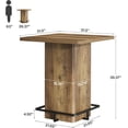 thumbnail image 2 of Tribesigns Bar Table, 39.37" High Wooden Square Bistro Pub Table with Metal Frame Footrest for Dining Coffee Cocktail Living Room, Small Space, Black, 2 of 6