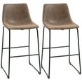 thumbnail image 1 of HOMCOM Tabourets de Bar Ensemble de 2, Tabourets de Bar Hauteur Comptoir avec Dossier, 1 of 10
