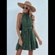 thumbnail image 4 of Vestidos de Verano para Mujer, con Cuello Halter, Sin Mangas, Estilo Bohemio, con Lunares y Volantes, para Playa, 2025 Verde S, 4 of 8