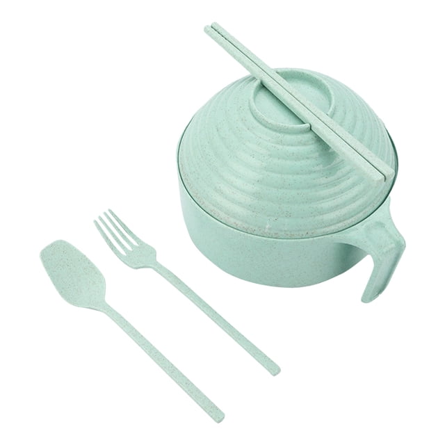 Ramen Bowl Set with Lid and Handle for Home Dining and Dishwasher Safe Tableware