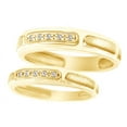 thumbnail image 2 of AFFY Round Cut White Natural Diamond His And Hers Wedding Band Ring Set in 14K Yellow Gold (0.07 Cttw), 2 of 2
