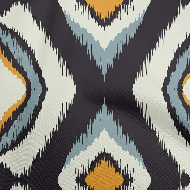 oneOone Viscose Chiffon Mustard Yellow Fabric Ikat Sewing Craft Projects Fabric Prints By Yard 42 Inch Wide