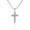 White, variant on Stainless Steel Classic Statement Cross Mens Necklace
