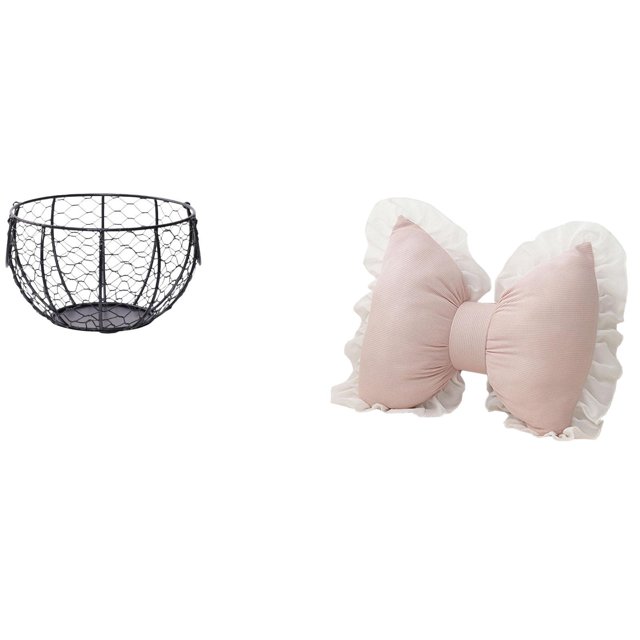 Cesta de huevos,Cesta multiusos para huevos,cesta tejida de alambre de hierro,Cojín con lazo bonito,Almohada con forma de lazo,bonito cojín decorativo con lazo,Funda de almohada con lazo