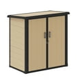 thumbnail image 6 of Uforic 51 Cu Ft Outdoor Vertical Storage Shed with Floor & 2 Shelves, Waterproof, Lockable (Brown), 6 of 8
